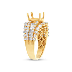 1.83ct 18k Yellow Gold Diamond Semi-mount Ring