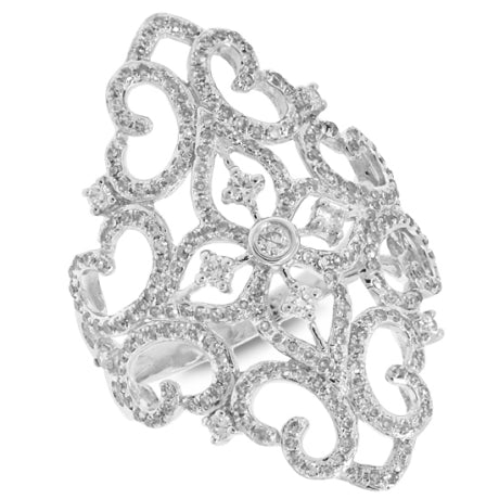 0.95ct 14k White Gold Diamond Lady's Ring Size 9.5