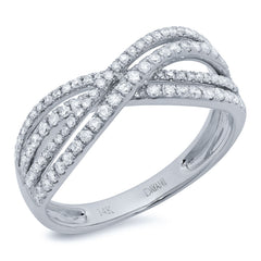 0.48ct 14k White Gold Diamond Bridge Ring Size 5