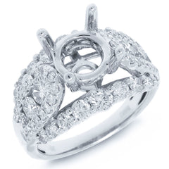 1.70ct 18k White Gold Diamond Semi-mount Ring Size 9.5