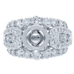 1.70ct 18k White Gold Diamond Semi-mount Ring Size 9.5