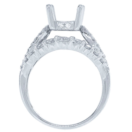 1.70ct 18k White Gold Diamond Semi-mount Ring Size 9.5
