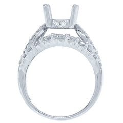 1.70ct 18k White Gold Diamond Semi-mount Ring Size 9.5