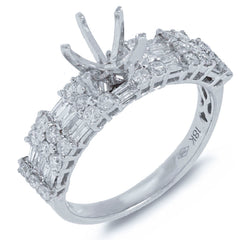0.98ct 18k White Gold Diamond Semi-mount Ring