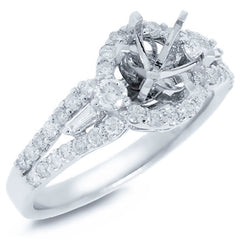 0.74ct 18k White Gold Diamond Semi-mount Ring