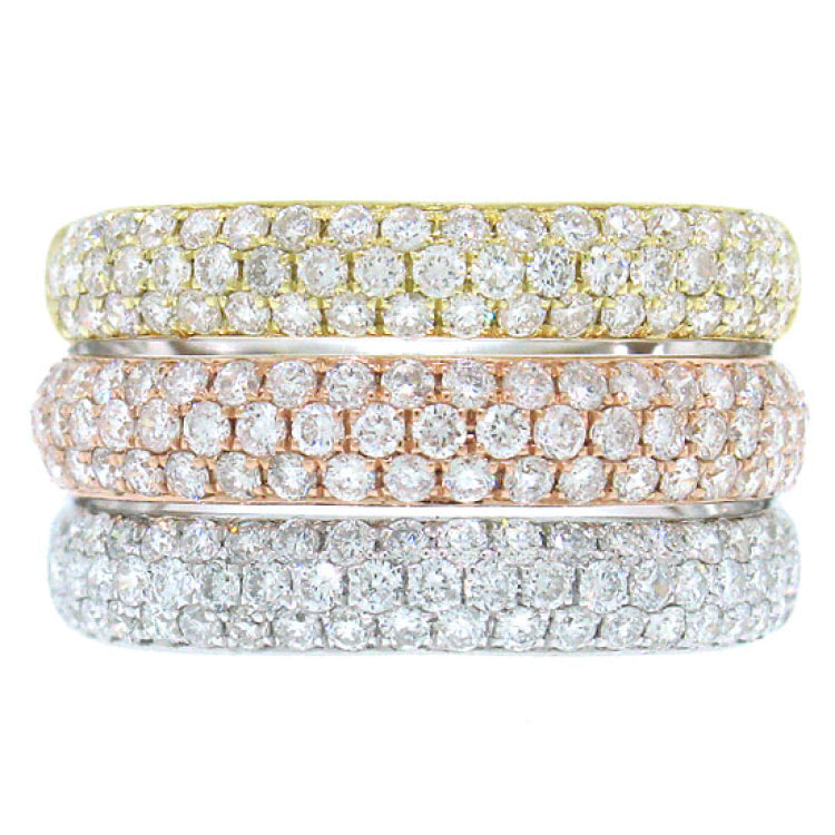 1.88ct 14k Three-tone Gold Diamond Pave Lady's Ring Size 5