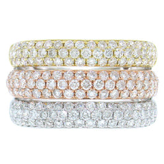 1.88ct 14k Three-tone Gold Diamond Pave Lady's Ring Size 5