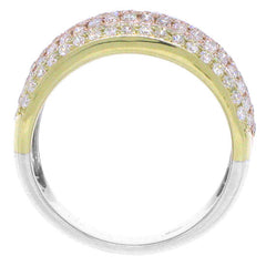 1.88ct 14k Three-tone Gold Diamond Pave Lady's Ring Size 5