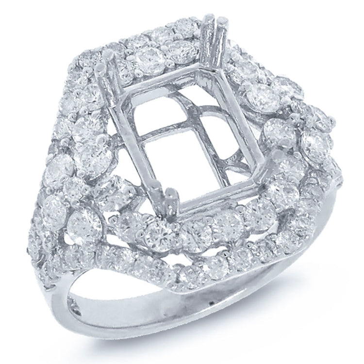 1.74ct 18k White Gold Diamond Semi-mount Ring