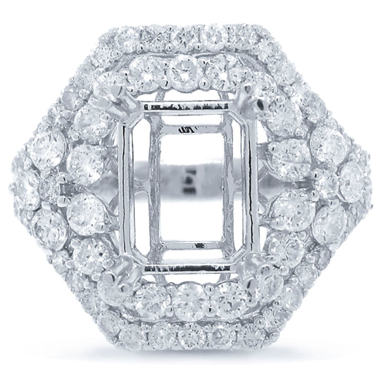 1.74ct 18k White Gold Diamond Semi-mount Ring