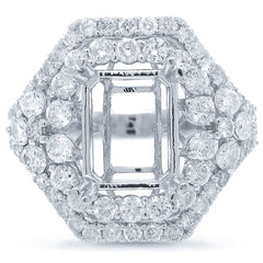 1.74ct 18k White Gold Diamond Semi-mount Ring