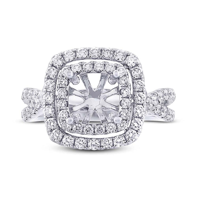 1.24ct 14k White Gold Diamond Semi-mount Ring