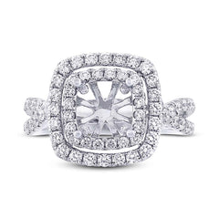 1.24ct 14k White Gold Diamond Semi-mount Ring