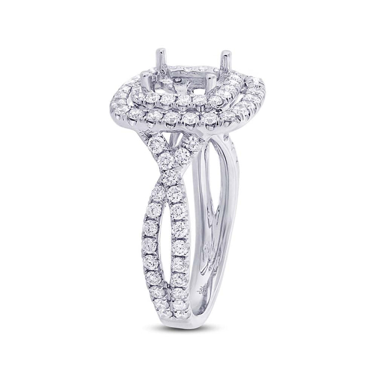 1.24ct 14k White Gold Diamond Semi-mount Ring