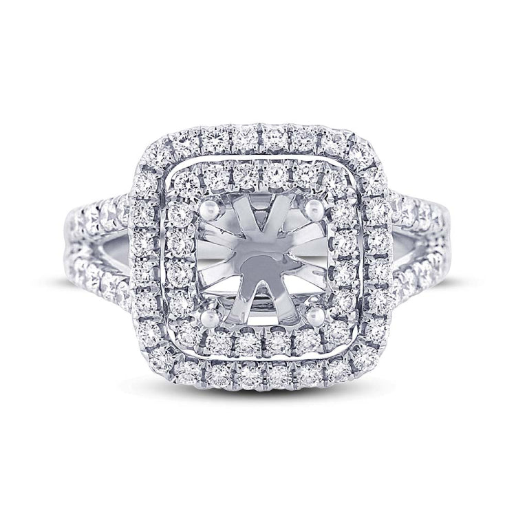 0.93ct 18k White Gold Diamond Semi-mount Ring