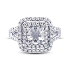 0.93ct 18k White Gold Diamond Semi-mount Ring