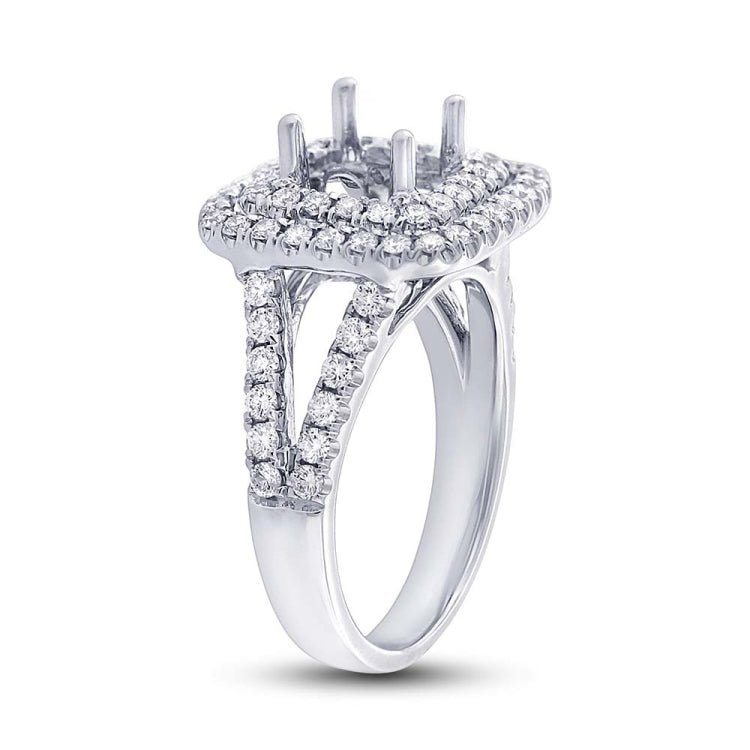 0.93ct 18k White Gold Diamond Semi-mount Ring