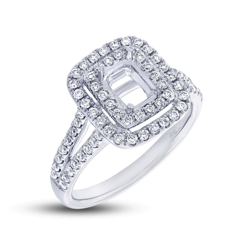 0.58ct 18k White Gold Diamond Semi-mount Ring