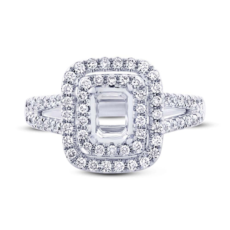 0.58ct 18k White Gold Diamond Semi-mount Ring
