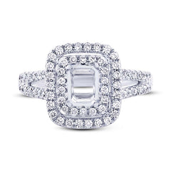 0.58ct 18k White Gold Diamond Semi-mount Ring