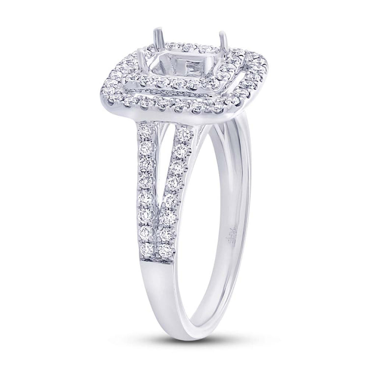0.58ct 18k White Gold Diamond Semi-mount Ring