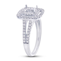 0.58ct 18k White Gold Diamond Semi-mount Ring