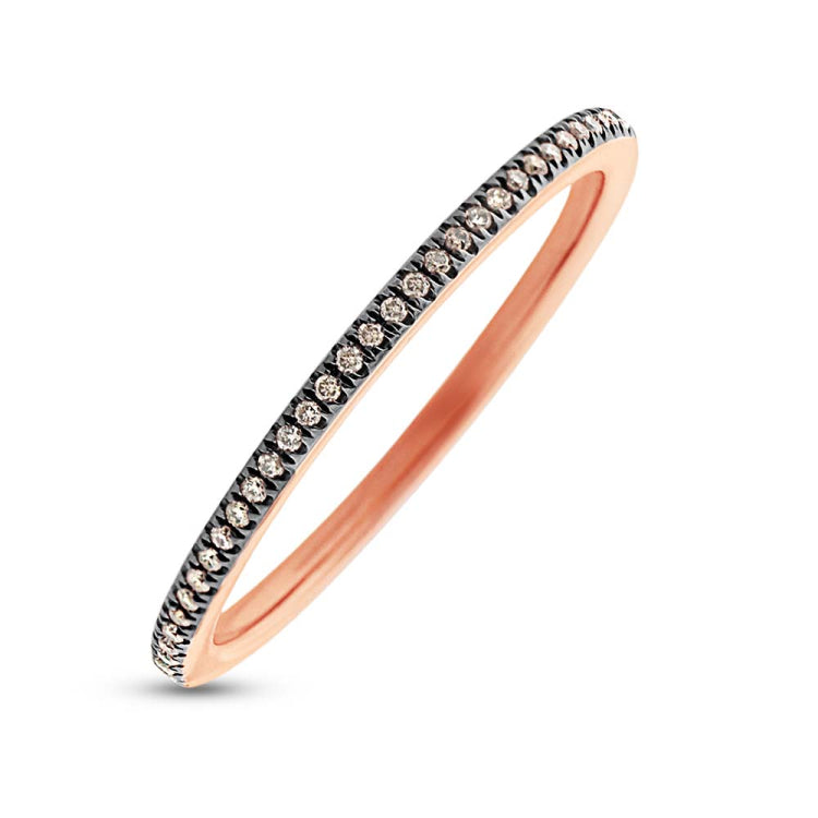 0.20ct 14k Rose Gold Champagne Diamond Eternity Band