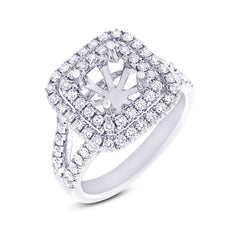 0.66ct 18k White Gold Diamond Semi-mount Ring