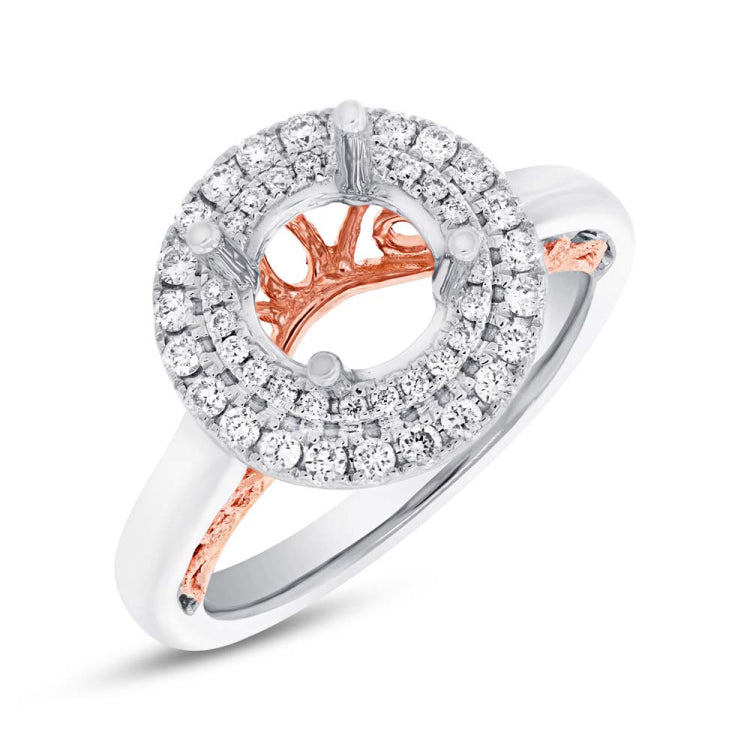 0.34ct 14k Two-tone Rose Gold Diamond Semi-mount Ring