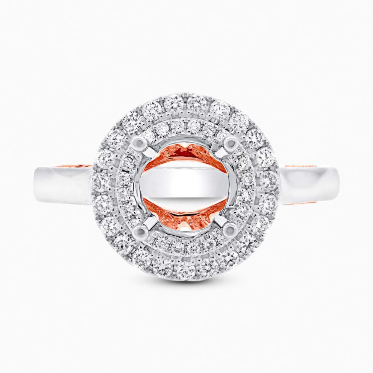 0.34ct 14k Two-tone Rose Gold Diamond Semi-mount Ring