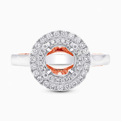 0.34ct 14k Two-tone Rose Gold Diamond Semi-mount Ring