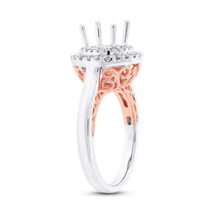 0.34ct 14k Two-tone Rose Gold Diamond Semi-mount Ring