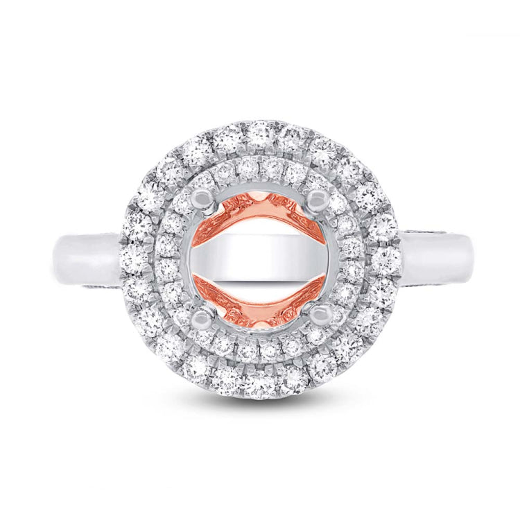 0.46ct 14k Two-tone Rose Gold Diamond Semi-mount Ring