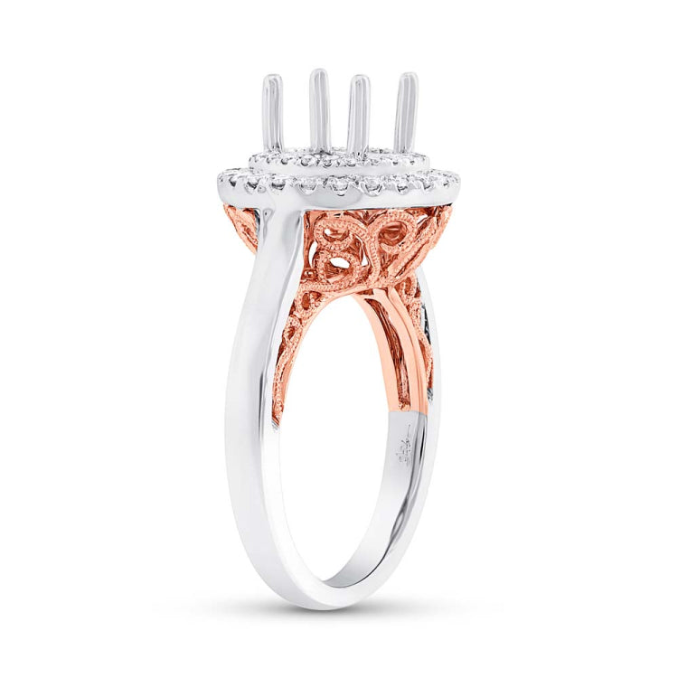 0.46ct 14k Two-tone Rose Gold Diamond Semi-mount Ring