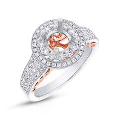 0.67ct 14k Two-tone Rose Gold Diamond Semi-mount Ring