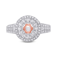 0.67ct 14k Two-tone Rose Gold Diamond Semi-mount Ring