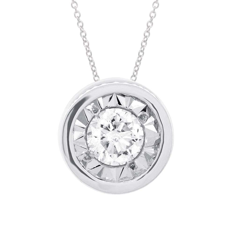 0.20ct 14k White Gold Diamond Round Solitaire Pendant