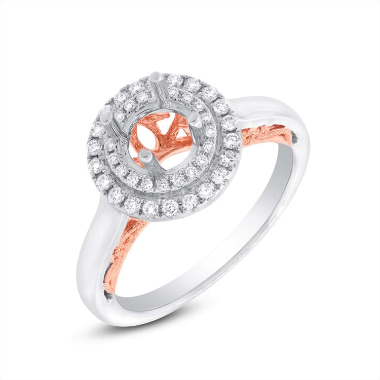 0.27ct 14k Two-tone Rose Gold Diamond Semi-mount Ring