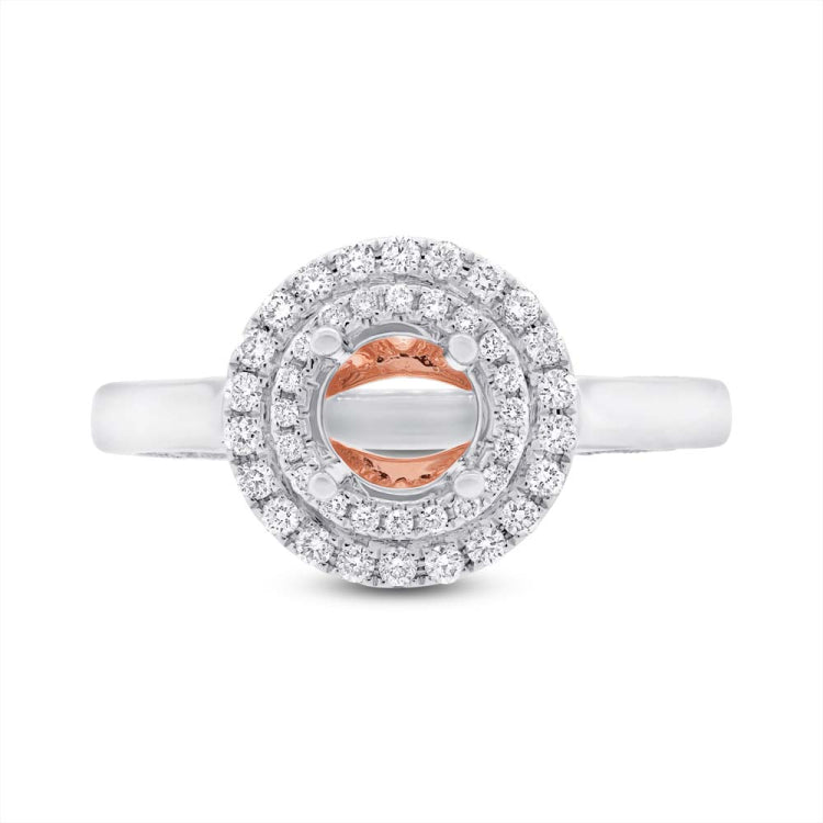 0.27ct 14k Two-tone Rose Gold Diamond Semi-mount Ring