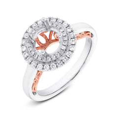 0.32ct 14k Two-tone Rose Gold Diamond Semi-mount Ring