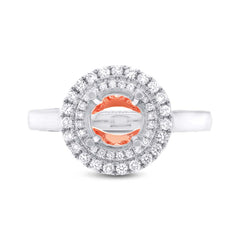 0.32ct 14k Two-tone Rose Gold Diamond Semi-mount Ring