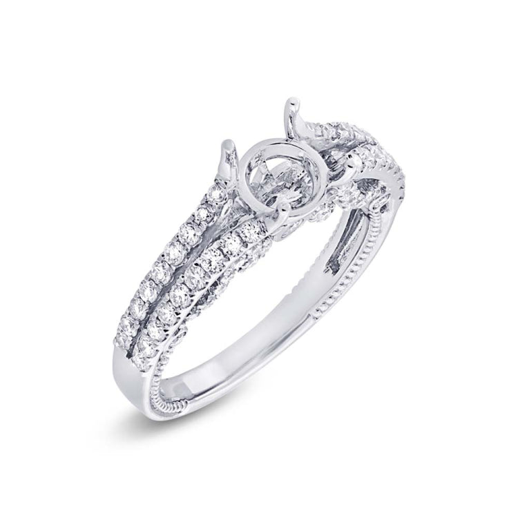 0.90ct 14k White Gold Diamond Semi-mount Ring