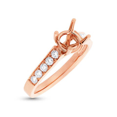 0.35ct 14k Rose Gold Diamond Semi-mount Ring