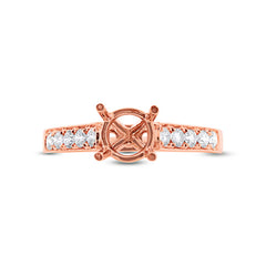 0.35ct 14k Rose Gold Diamond Semi-mount Ring