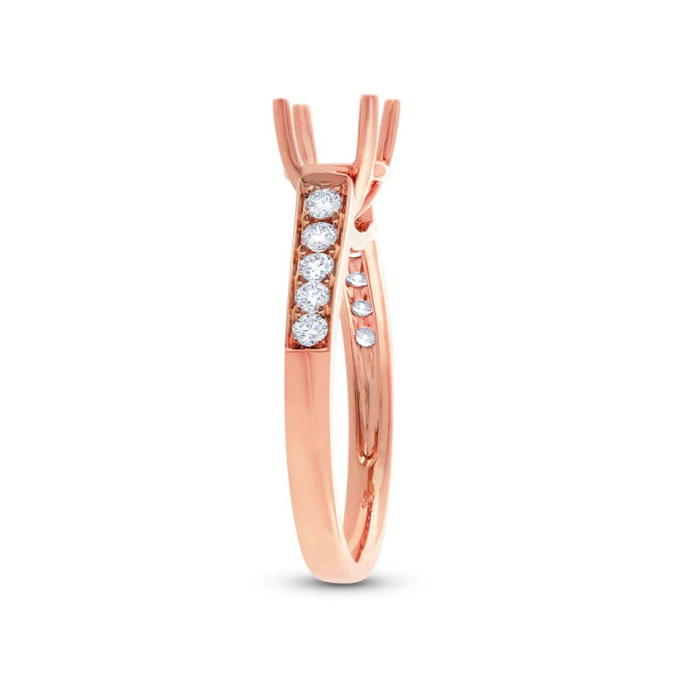 0.35ct 14k Rose Gold Diamond Semi-mount Ring