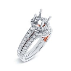 1.13ct 14k Two-tone Rose Gold Diamond Semi-mount Ring 2-pc