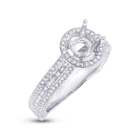 1.60ct 18k White Gold Diamond Semi-mount Ring Size 8