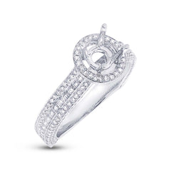 1.60ct 18k White Gold Diamond Semi-mount Ring Size 8