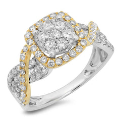 0.99ct 14k Two-tone Gold Diamond Lady's Ring