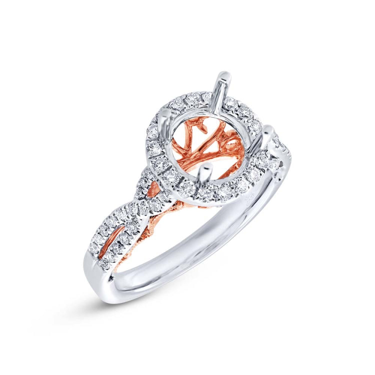 0.45ct 14k Two-tone Rose Gold Diamond Semi-mount Ring